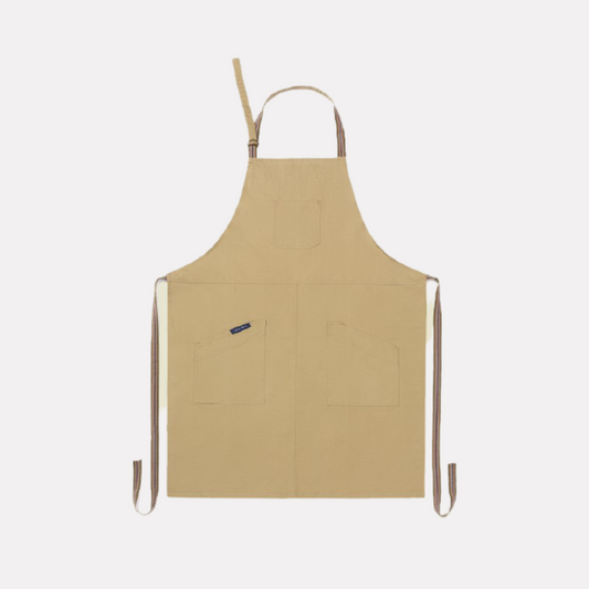 Lucio Verso Dark Beige Classic Apron / ​مئزر كلاسيكي بيج داكن من لوتشو ڤيرسو