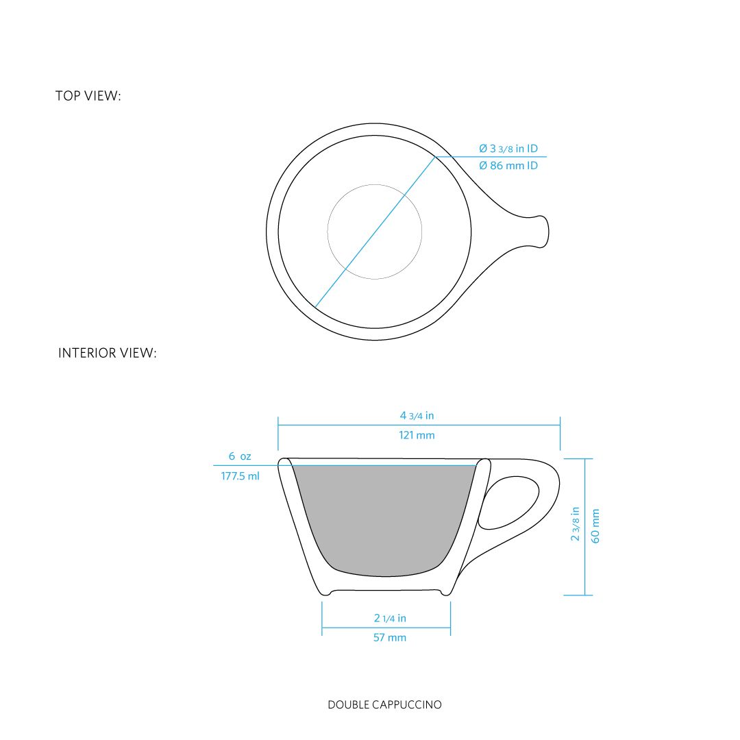 Lino Double Cappuccino Cup & Saucer 177ml