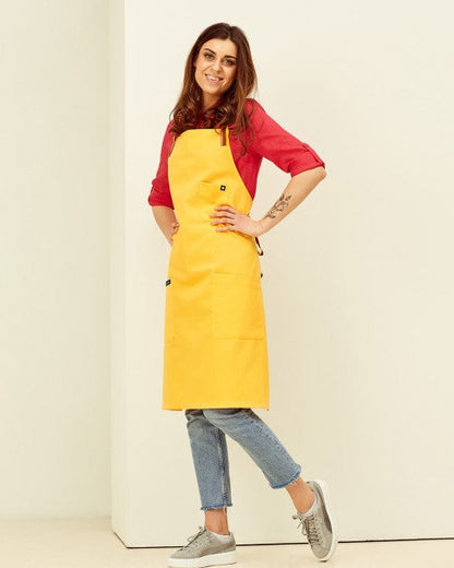 Lucio Verso Yellow Cross-Back Apron