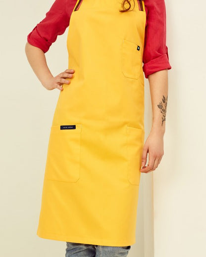 Lucio Verso Yellow Cross-Back Apron